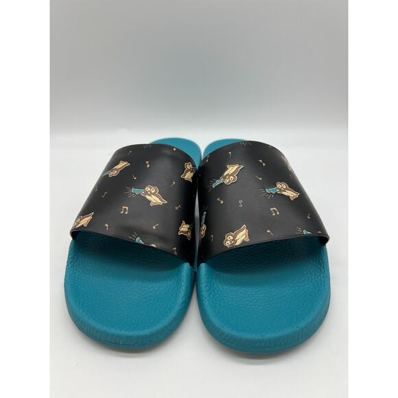 Coach Women's Udele Sport Slide Bird Printed Black Blue C6965 Size 10B - Picture 6 of 12